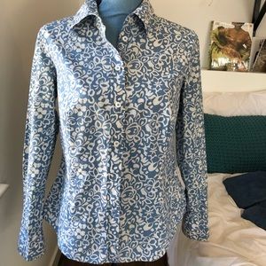 Boden cotton long sleeve button up blouse sz 8